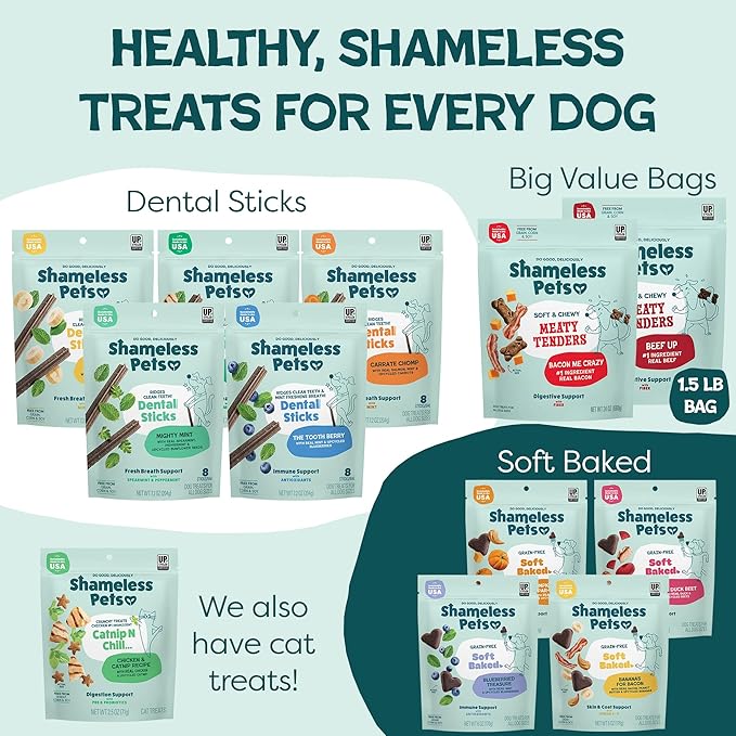 Shameless Pets Soft & Chewy Dog Treats, Lucky Ducky Meaty Tenders, 8oz – Real Duck is 1st Ingredient – Grain Free, No Corn or Soy – Digestive Support – for Small, Medium & Large Dogs