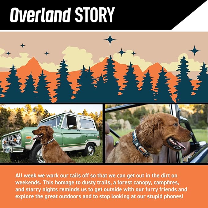 Wolfgang Heavy Duty Adjustable Dog Harness, Pull-Tested to Over 800 lbs for Walking & Training, Overland Print, Small