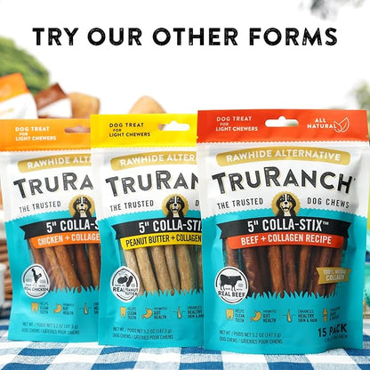 TRURANCH Collagen Chips - Collagen Dog Treats - Long Lasting Healthy Joint Support - Rawhide Alternative Chips - Skin & Coat Health - Made with Real Chicken, Value Pack, 3 Bags, 1.5 lbs
