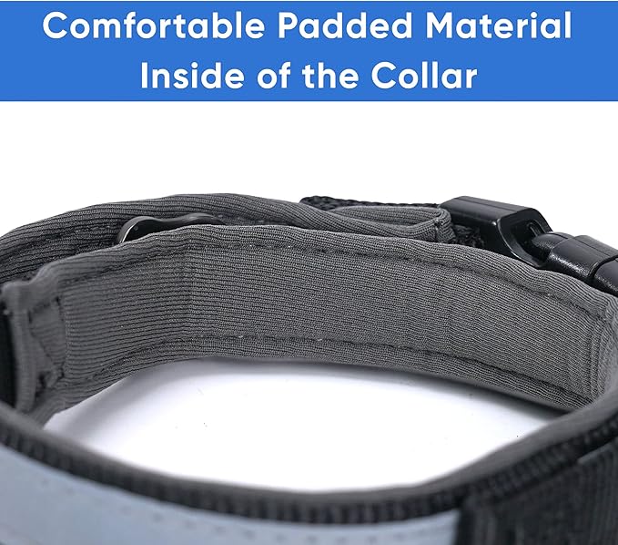 Pawtitas Lumberjack Padded Martingale Collar for Dogs | Soft Neoprene Dog Collar for Your pet's Comfort Made with Reflective Band for Maximum Visibility | Fits Small and Large Pets - XS Black