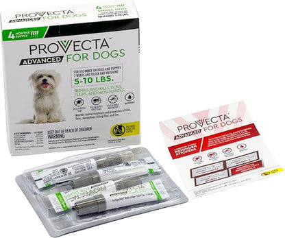 Provecta® Advanced for Small Dogs (5–10 lbs) Flea and Tick Topical Treatment, 4-Month Supply