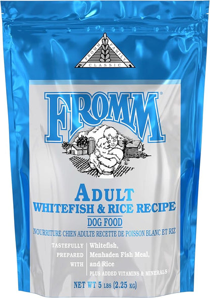 Fromm Classic Adult Whitefish & Rice Dog Food - Premium Dry Dog Food for Large, Medium, & Small Breeds - Whitefish & Rice Recipe - 5 lb