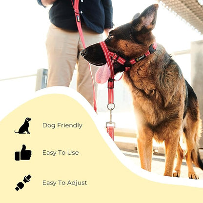Adjustable Dog Head Halter with Safety Strap, Soft Padded Dog Head Collar for Small Medium Large Dogs, No-Pull Dog Harness for Training and Walking (Small, Pink)