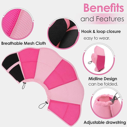 AOFITEE Dog Cone - Soft Cones Dog After Surgery, Comfy Cones for Dogs to Stop Licking, Adjustable Small Dogs Cone Collar for Wound Healing, Elizabethan Pet E-Collar, Pink Small