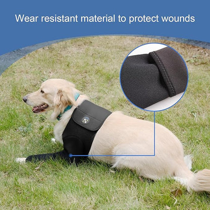 Coodeo Dog Recovery Suit, Cone Collar Alternative, Abrasion Resistant Dog Recovery Sleeve, Washable 2.5mm Thick and Waterproof, Pet Wounds Prevent Licking, Bite, Keep Dry (Black, 2XL)