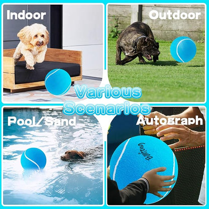Banfeng Big Tennis Ball for Dogs, Giant Dog Tennis Ball Toy Large Outdoor Sports Gift for Small Medium Large Dog (Sky Blue, 9.5 inch)