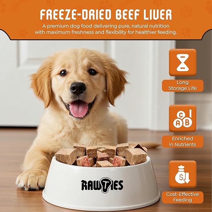 Premium Freeze-Dried Variety Pack - Beef Liver, Heart and Patties for Dogs – 100% USA-Sourced Raw Meat Dog Food – Grain-Free, No Fillers, High Protein Nutrition for Small & Large Breeds