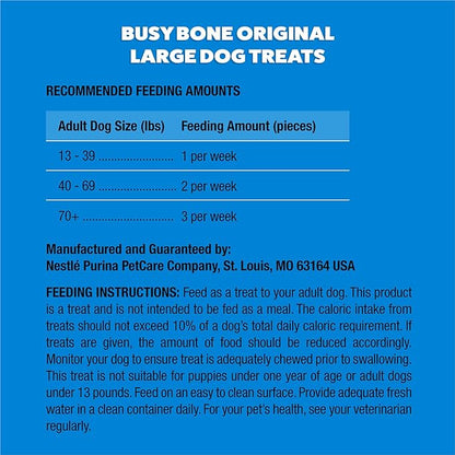 Purina Busy Bone Adult Dog Chew Bone Treats, Original - 10 ct. Pouch