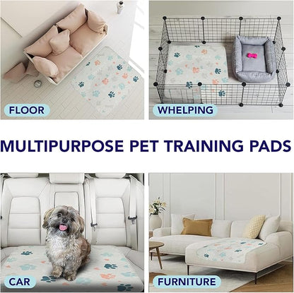 PUPIBOO Washable Pee Pads for Dogs and Cats - Super Absorbent Reusable Puppy Training Pads - 100% Waterproof, Leak-Proof & Non-Slip Whelping Pads for Pet Housebreaking