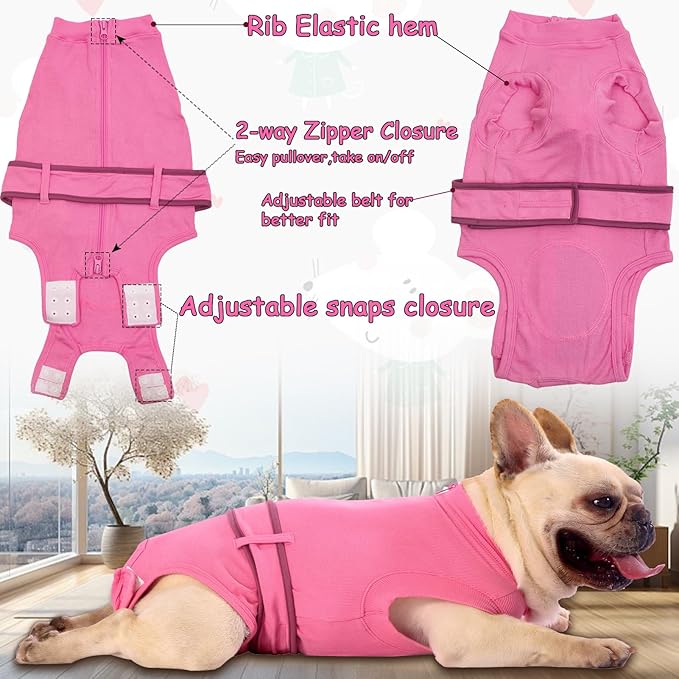 Dog Female Spay Recovery Suit Large Pink,Male Neuter Surgery Recovery Shirt,Pink L