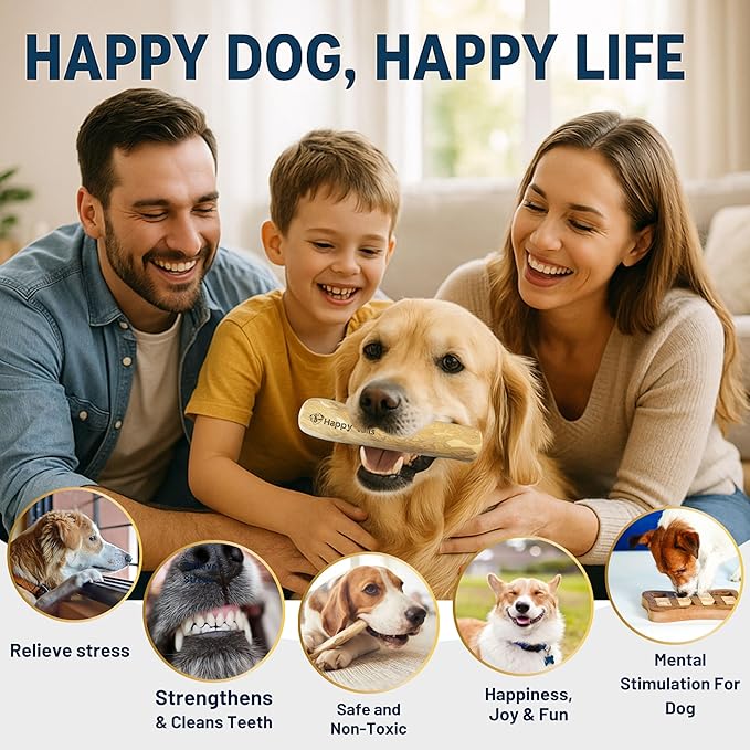 Set of 1 Coffee Wood Dog Chew Stick Toy for Dog, Natural and Real Wooden Bone Sticks for Pets, Safe Dental Cleaning Chews, Pets Health, Teeth Cleaning and Relieve Stress (Large)