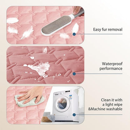 gogobunny 3X Stronger Waterproof Pet Blanket, Scratch Proof Furniture Protector for Dogs Cats, Reversible Cover 30x70 Inch, Dark Pink/Light Pink