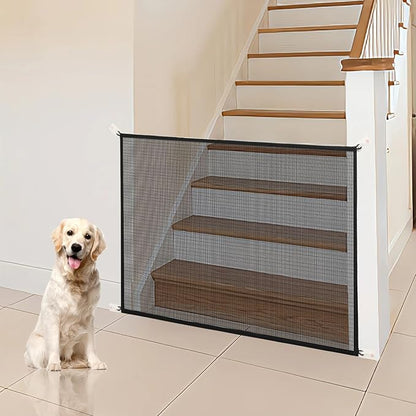 2-Pack Dog Gate for Stairs Pet Gates for The House: Dogs Screen Mesh Gate for Doorways Stairways Indoor Safety 29 inches Tall, 38 inch Wide