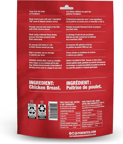 PureBites Chicken Breast Freeze Dried Dog Treats, 1 Ingredient, Made in USA, 6.2oz