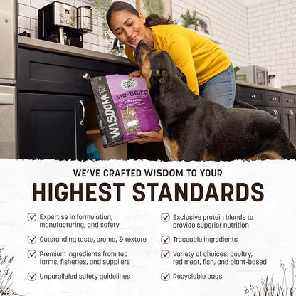 Earth Animal Wisdom Air Dried Dog Food - Turkey Recipe Premium Natural Dry Dog Food for All Breeds & Ages - 8 Lbs Bag