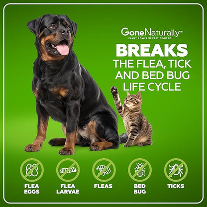 Flea and Tick Spray for Cats & Home– Natural Flea and Tick Prevention for Cats– Bed Bug & Multi-Insect Killer– Scentless Plant-Based Formula Kills on Contact (16 oz)