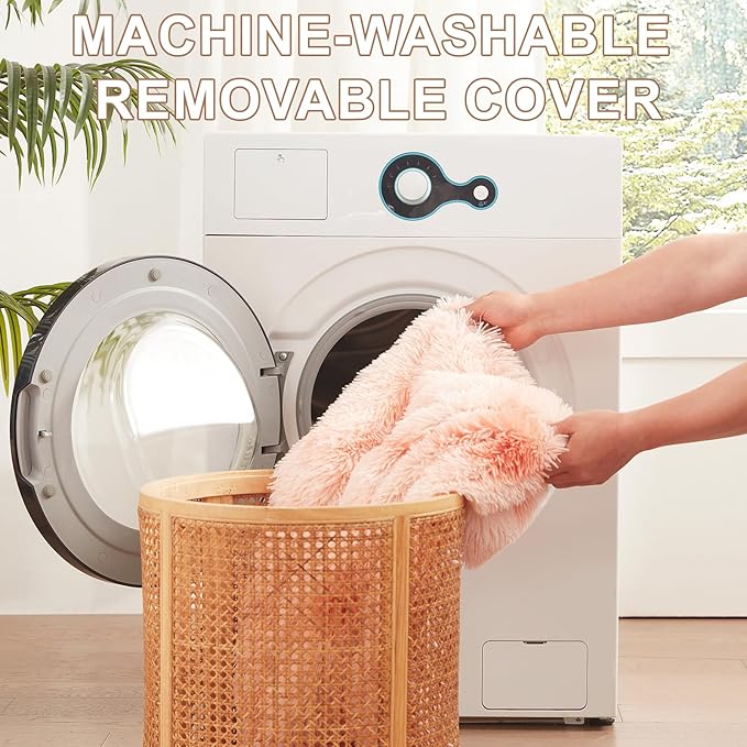 45 inches Donut Dog Bed for Extra Large Dogs,Calming Fluffy Round Jumbo Pet Bed with Removable & Washable Cover, Fits up to 120 lbs Pets (Tie-dye Pink,XL)
