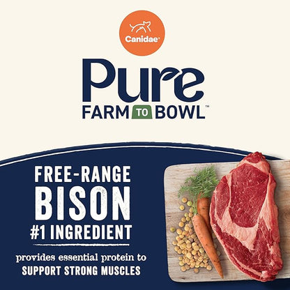 Canidae Pure Farm to Bowl Free-Range Bison, Lentil & Carrot, Adult, Grain-Free Dry Dog Food, 10lb