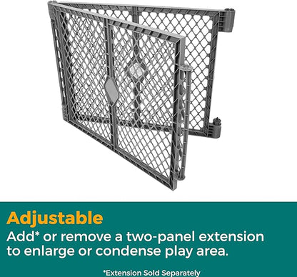MyPet North States Petyard Plus: 3 Ft. Wide Folding Dog Playpen Indoor or Outdoor. 4-Panel Freestanding Play Pen Dog Gate Made in USA. 26" Tall, Fieldstone