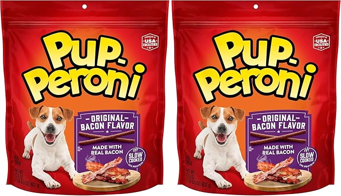 Pup-Peroni Dog Treats, Original Bacon Flavor, 22.5 Ounce, Made with Real Bacon (Pack of 2)