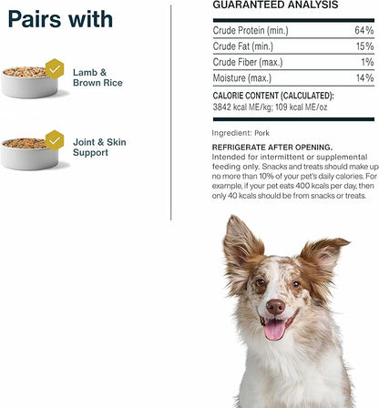 JustFoodForDogs Ingredient Healthy Dog Treats and Dog Snacks,Jerky Treats,Human Grade,Preservative and Grain Free,Rawhide Free Chews,Low Calorie Treat - Pork,5 oz,(Pack of 2)