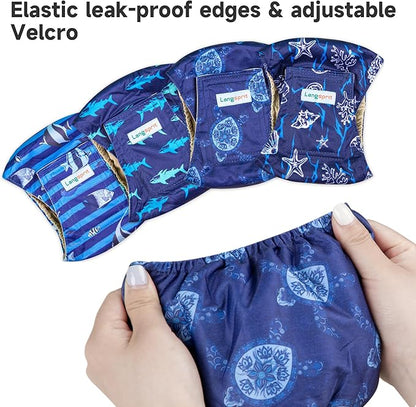 Male Dogs Diapers Belly Bands(4Pack), Washable Reusable Male Boy Doggy Wraps Panties for Doggie Puppy Pooping Potty Training Incontinence Marking Pañal para Perro Small