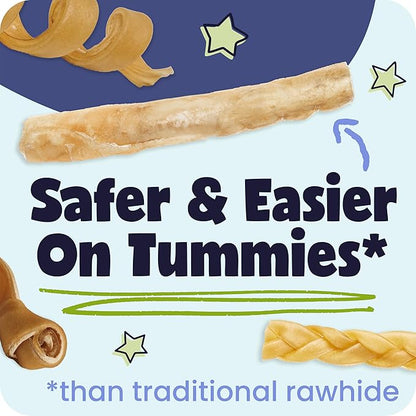 Pawstruck Natural 5-7” Beef Collagen Braids for Dogs - Healthy Long Lasting Alternative to Traditional Rawhide & Bully Sticks Chew Treats w/Chondroitin & Glucosamine - 5 Count - Packaging May Vary