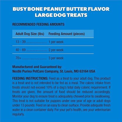 Purina Busy Bone Adult Dog Chew Bone Treats, Peanut Butter - 10 ct. Pouch