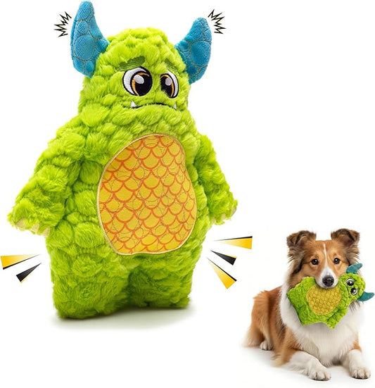 Bite Force Dog Toy - Large Durable & Strong Plush Green Monster Dog Toy, Kevlar-Reinforced for Aggressive Chewers