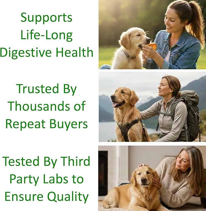 TummyWorks Probiotics for Dogs and Cats. 160 Scoops Probiotic Powder for Digestive Health, Gut, Immunity, Energy, Skin & Coat. 10 Strains, 5 Billion CFUs with 6 Enzymes & Prebiotics. Made in USA.
