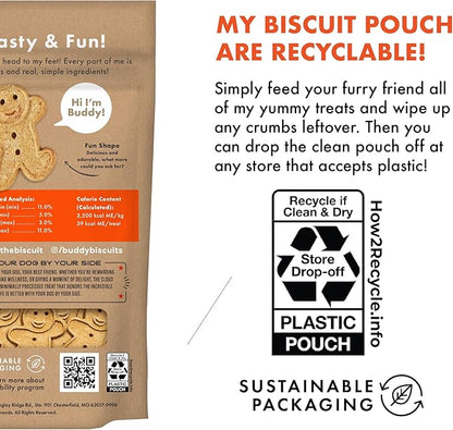 Buddy Biscuits 2 lb Bag of Crunchy Dog Treats, Made with Peanut Butter