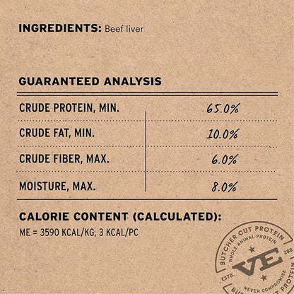 Vital Essentials Freeze Dried Dog Treats | Beef Liver, Single Ingredient | Premium Quality | Grain Free Training Treats for Dogs, 15 oz Bag