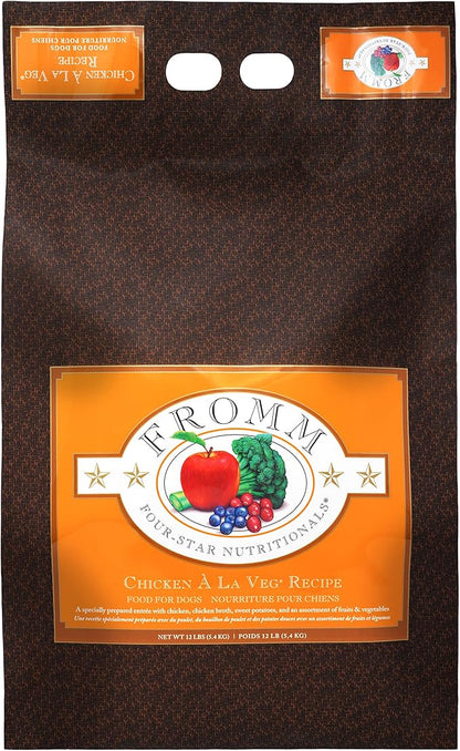 Fromm Four-Star Nutritionals Chicken A La Veg Dog Food - Premium Dry Dog Food - Chicken Recipe - 12 lb