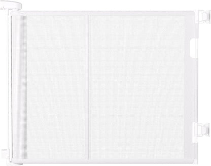 55 inches Retractable Baby Gate, 34 inches Tall Extra Wide Pet Gate for Stairs, Hallways and Doorways, Indoor Outdoor Safety Gate for Toddlers & Small Dogs, White