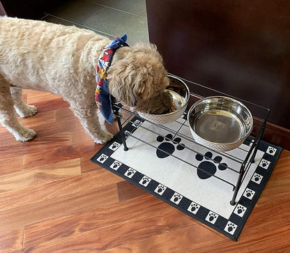 PetRageous 16011 Kona Stainless Steel Non-Slip Dishwasher-Safe Dog Bowl 6.5-Cup 8.5-Inch Diameter 2.75-Inch Tall for Large and Extra Large Dogs and Cats, White