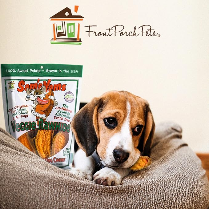 Sam's Yams Sweet Potato Dog Chewz 14oz Bags-Veggie Rawhide,3-Pack