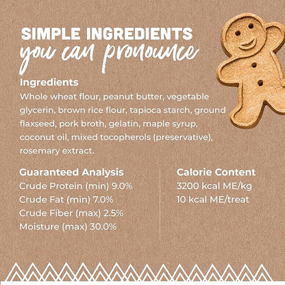 Buddy Biscuits Softies Pouch, Soft & Chewy, Natural Peanut Butter Flavor Dog Treats, Oven Baked in The USA, 8 oz (Pack of 3)