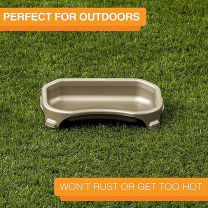 Neater Pet Brands Large Capacity Cat Bowls, Water Bowl for Cats, Reptiles, Chickens, Birds, & Small Animals, Cat Food Bowl (6 Cups), Indoor or Outdoor Water Trough & Feeder, Champagne