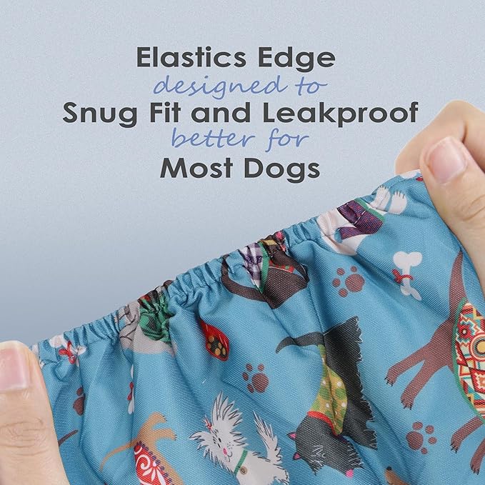 wegreeco Washable Male Dog Belly Band (Stylish Pattern)- Pack of 3 - Washable Male Dog Belly Wrap, Dog Diapers Male (Lovely Dogs, X-Large)