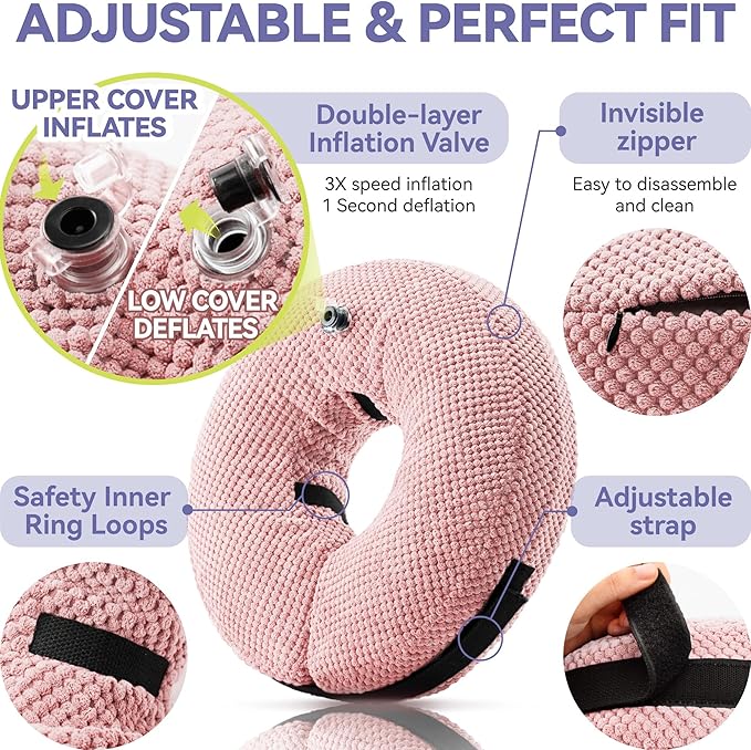 Loflaze Soft Inflatable Dog Cone Collar for Large Medium Small Dogs Cats After Surgery - Neck Donut, E Collar Alternative for Recovery