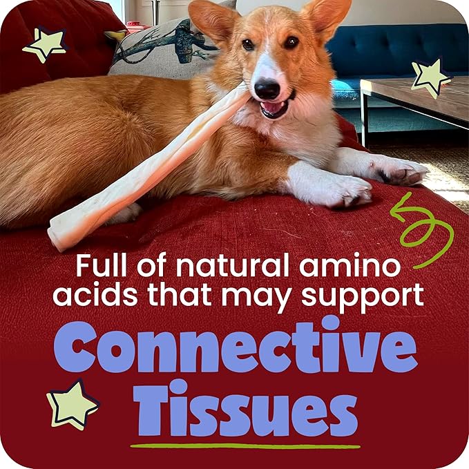 Pawstruck Natural 5-7" Beef Collagen Sticks for Dogs – Long-Lasting Rawhide Alternative, High Protein & Low Fat with Chondroitin & Glucosamine – 5 Pack