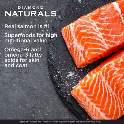 Diamond Naturals Skin & Coat Real Salmon and Potato Recipe Dry Dog Food with Protein, Superfoods, Probiotics and Essential Nutrients to Promote Healthy Skin and Coat 15lb