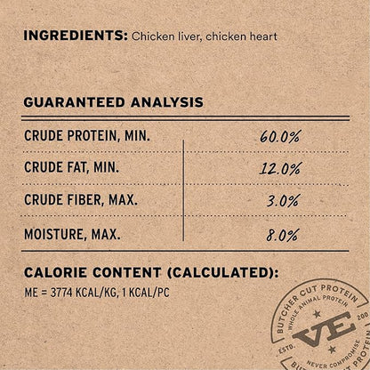 Vital Essentials Freeze Dried Cat Treats | Chicken Giblets, Single Protein | Premium Quality | Grain Free, Healthy Treats for Cats, 1 oz Bag