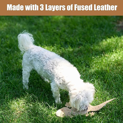 SPOT Skinneeez Leather Lizard – 15" Stuffing-Free Dog Toy with Real Leather & 2 Squeakers, Chew & Toss Toy for Small & Medium Dogs, Best for Light to Moderate Chewers