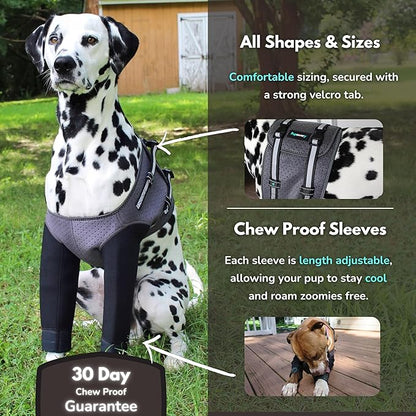 Dog Cone Alternative - Leg Sleeve to Stop Licking, Hot Spot Recovery, Wound & Elbow Protector, Hygroma Treatment, Reduce Stress & Anxiety, Waterproof & Breathable, Post-Surgery Suit (X-Small)