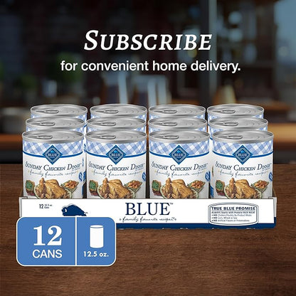 Blue Buffalo Family Favorites Adult Wet Dog Food, Made with Natural Ingredients, Sunday Chicken Dinner, 12.5-oz Can, 12 Count (Pack of 2)