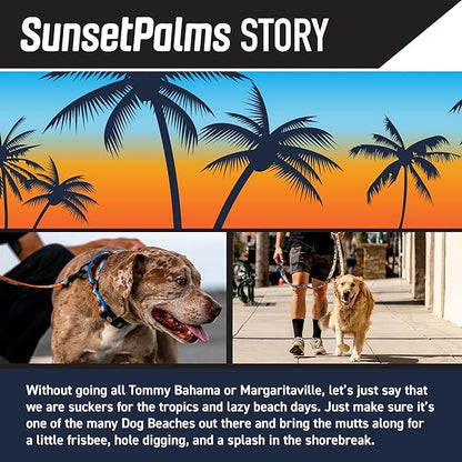 Wolfgang Heavy Duty Martingale Dog Collar with Quick Release Nylon Buckle for Walking & Training, SunsetPalms Print, Large