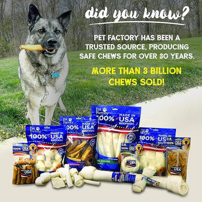 Pet Factory 100% Made in USA Beefhide Chips Dog Chew Treats - Beef & Chicken Flavor, 8 oz