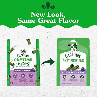 Greenies Anytime Bites Dog Treats, Blueberry Flavor, Dog Training Treats, 10.3 oz. Bag