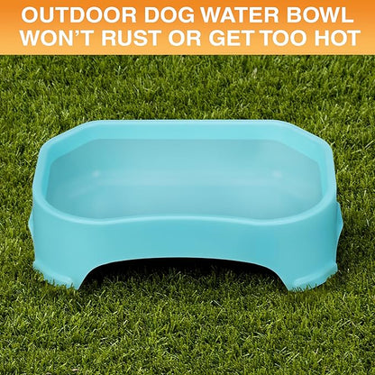 Neater Pet Brands Extra Large Water Bowl for Dogs, Outdoor Dog Water Bowl (1.25 Gallon XL Capacity), Big Trough Style Food Dish for Indoors or Outside, No Spill Large Dog Bowls, Aquamarine